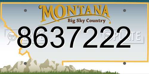 8637222 Montana License Plate