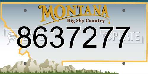 8637277 Montana License Plate