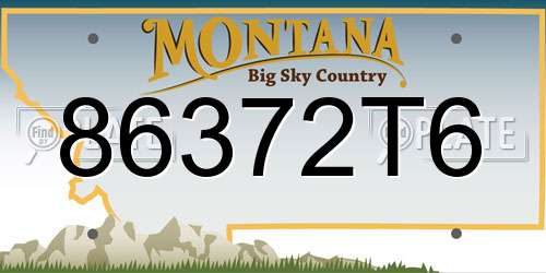 86372T6 Montana License Plate