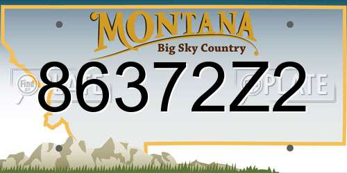 86372Z2 Montana License Plate