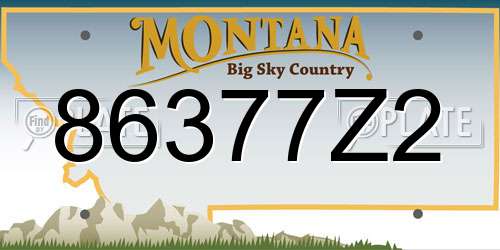 86377Z2 Montana License Plate