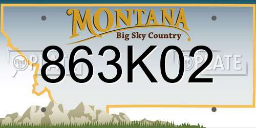 863K02 Montana License Plate