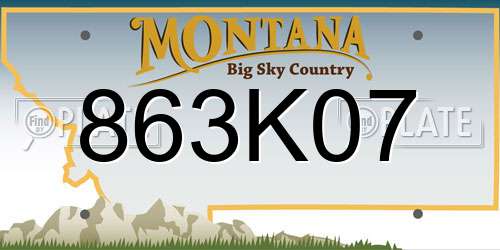863K07 Montana License Plate