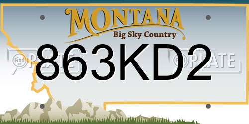 863KD2 Montana License Plate