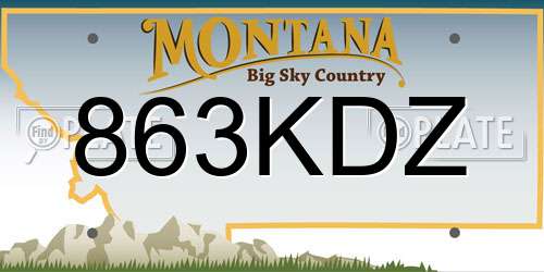 863KDZ Montana License Plate