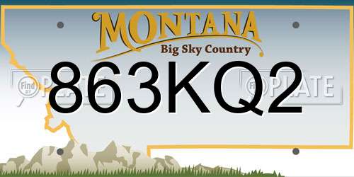 863KQ2 Montana License Plate
