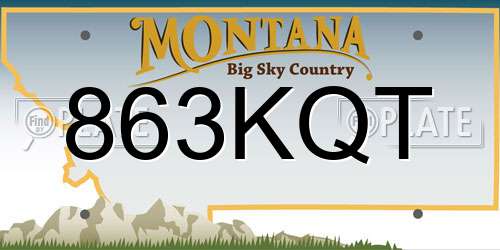 863KQT Montana License Plate
