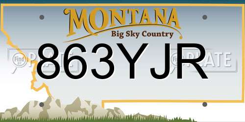 863YJR Montana License Plate