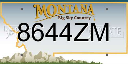 8644ZM Montana License Plate