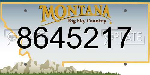 8645217 Montana License Plate