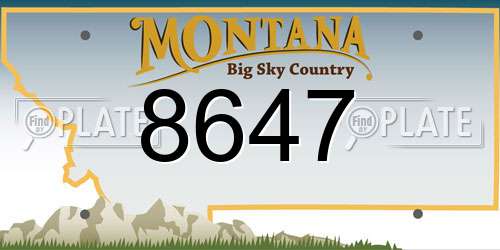 8647 Montana License Plate