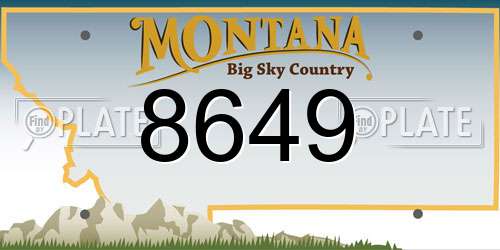 8649 Montana License Plate