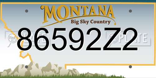 86592Z2 Montana License Plate