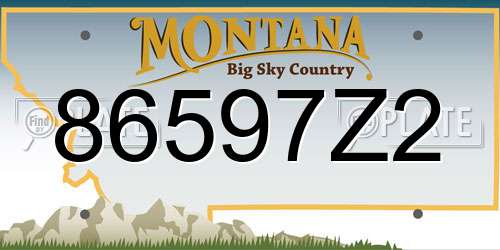 86597Z2 Montana License Plate