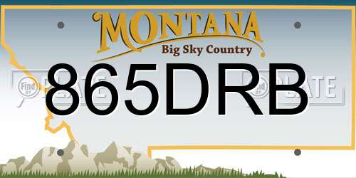 865DRB Montana License Plate