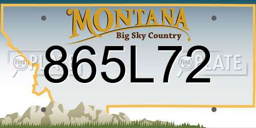 865L72 Montana License Plate