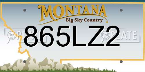 865LZ2 Montana License Plate