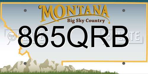 865QRB Montana License Plate