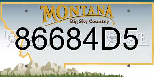 86684D5 Montana License Plate