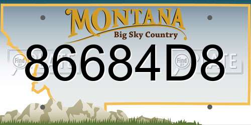 86684D8 Montana License Plate