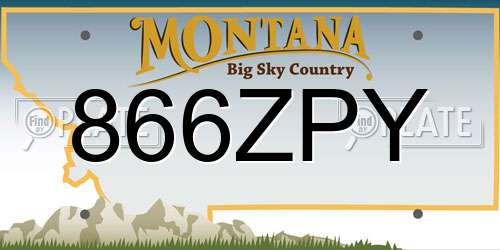 866ZPY Montana License Plate