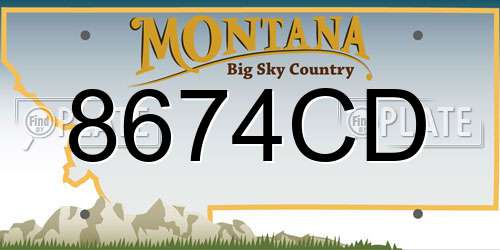 8674CD Montana License Plate