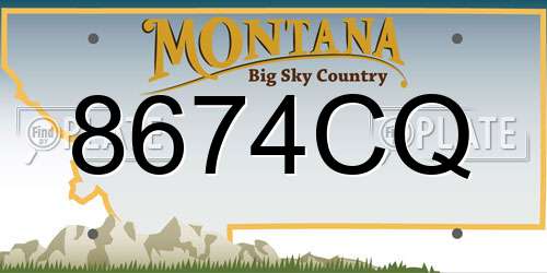 8674CQ Montana License Plate
