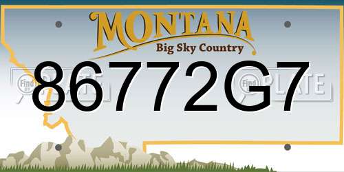 86772G7 Montana License Plate
