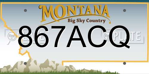 867ACQ Montana License Plate