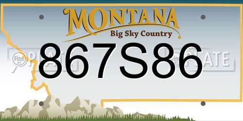 867S86 Montana License Plate