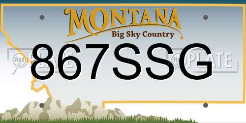 867SSG Montana License Plate