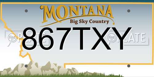 867TXY Montana License Plate