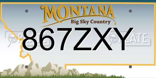 867ZXY Montana License Plate