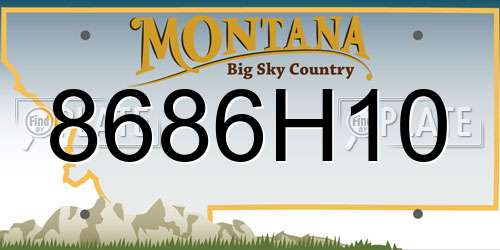 8686H10 Montana License Plate