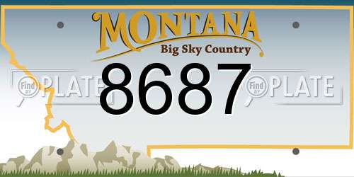 8687 Montana License Plate