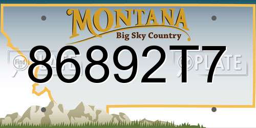 86892T7 Montana License Plate