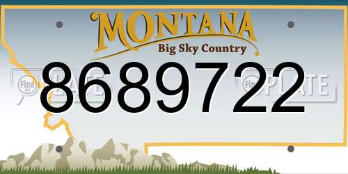 8689722 Montana License Plate
