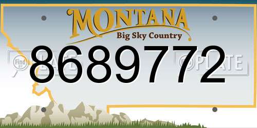 8689772 Montana License Plate