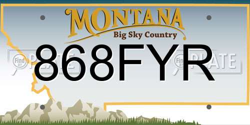 868FYR Montana License Plate
