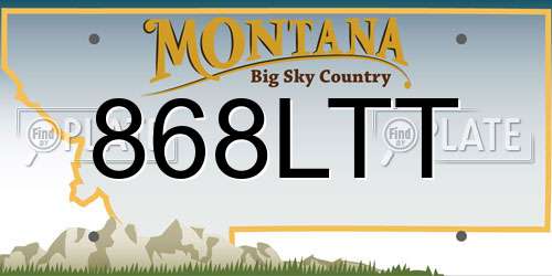 868LTT Montana License Plate