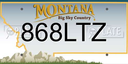 868LTZ Montana License Plate