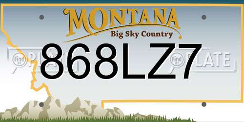 868LZ7 Montana License Plate
