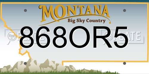 868OR5 Montana License Plate