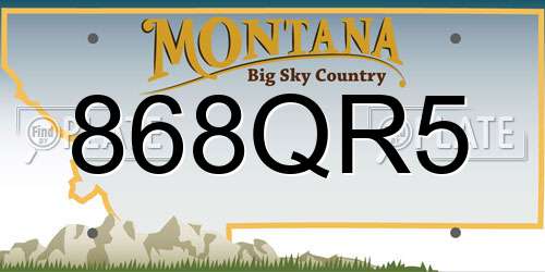 868QR5 Montana License Plate