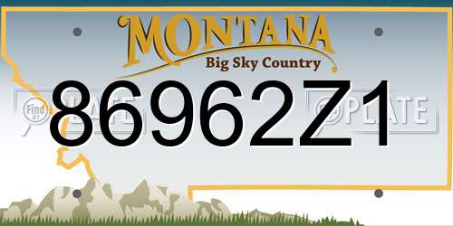 86962Z1 Montana License Plate