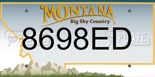 8698ED Montana License Plate