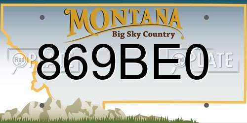 869BE0 Montana License Plate