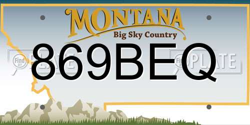 869BEQ Montana License Plate