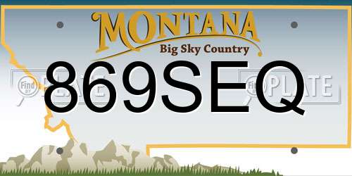869SEQ Montana License Plate