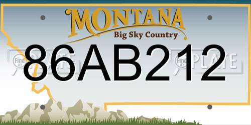 86AB212 Montana License Plate
